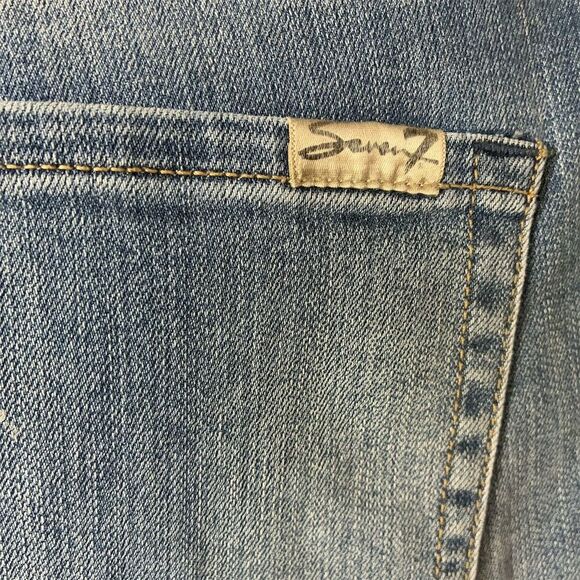 Seven7 Women's Mid Rise Skinny Jeans Pearl Embellished Blue Size 8 - Picture 8 of 11